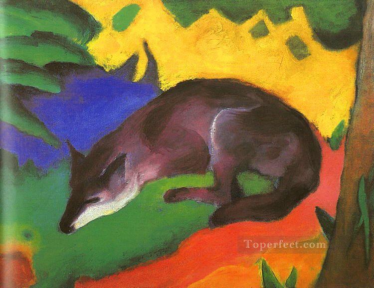 Blue Black Fox Expressionism Oil Paintings